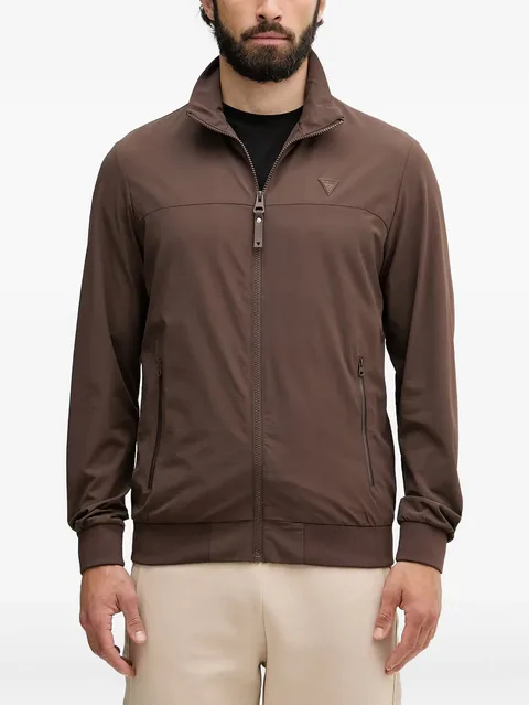 logo-patch zip-up jacket