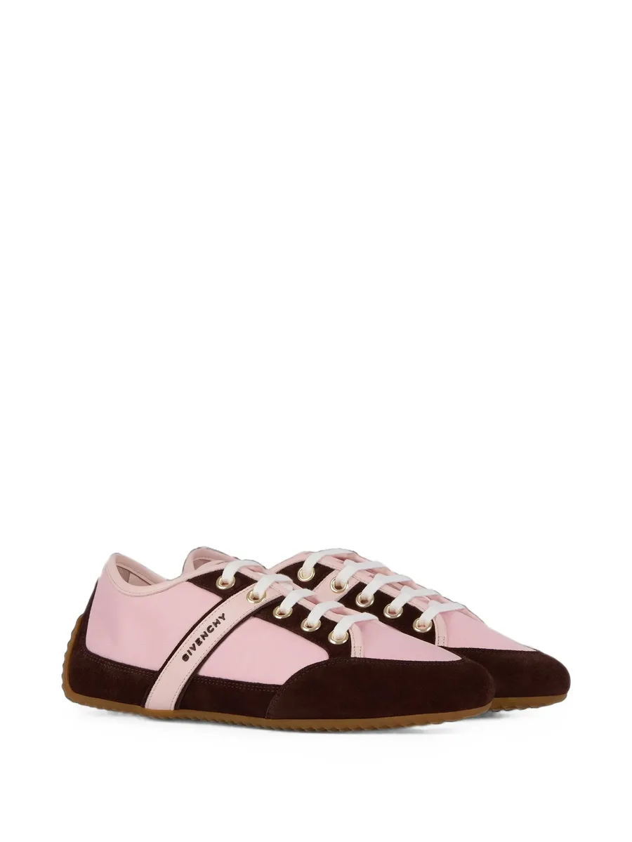 Slim suede-trim panelled sneakers 2