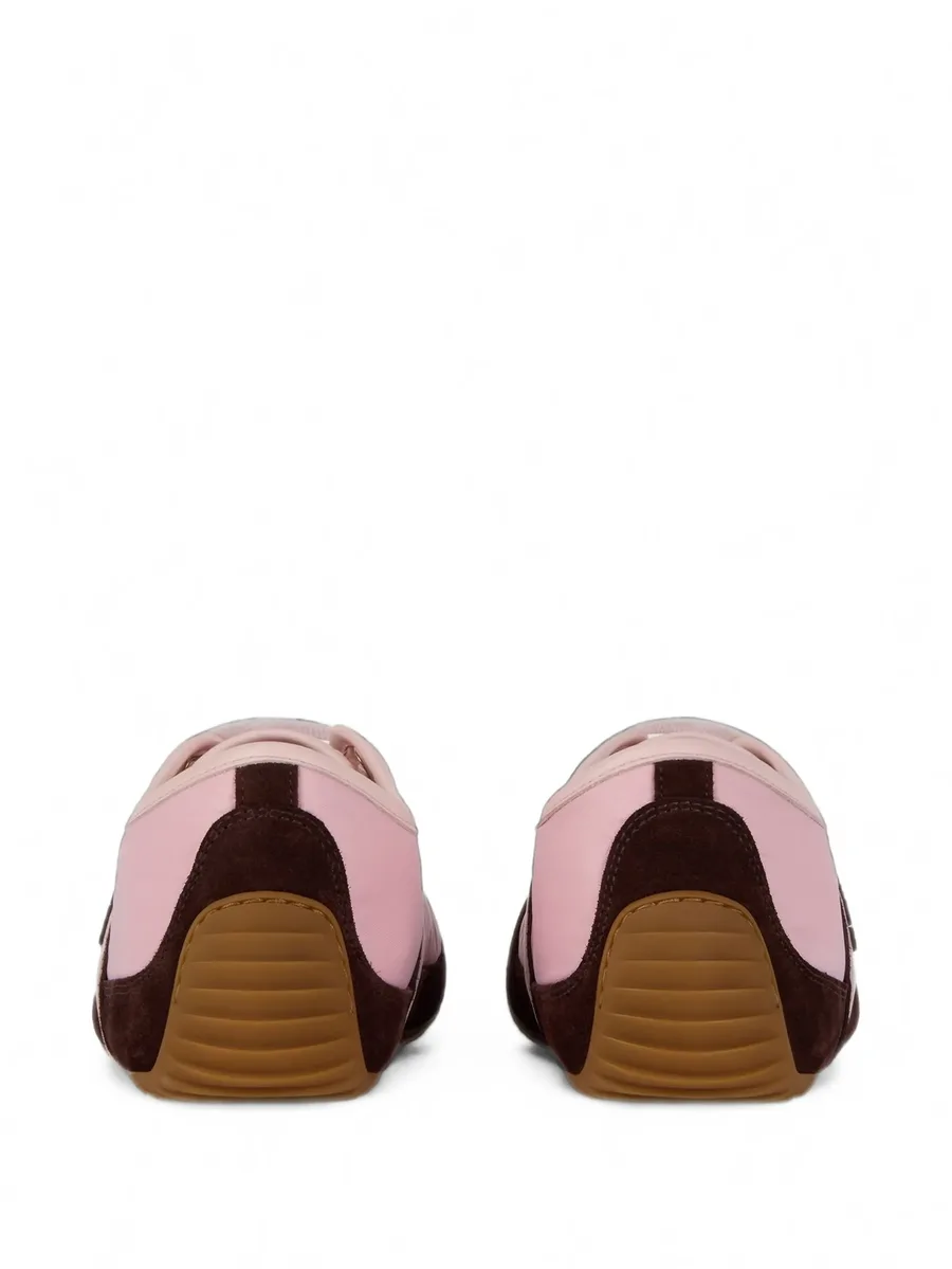 Slim suede-trim panelled sneakers 3