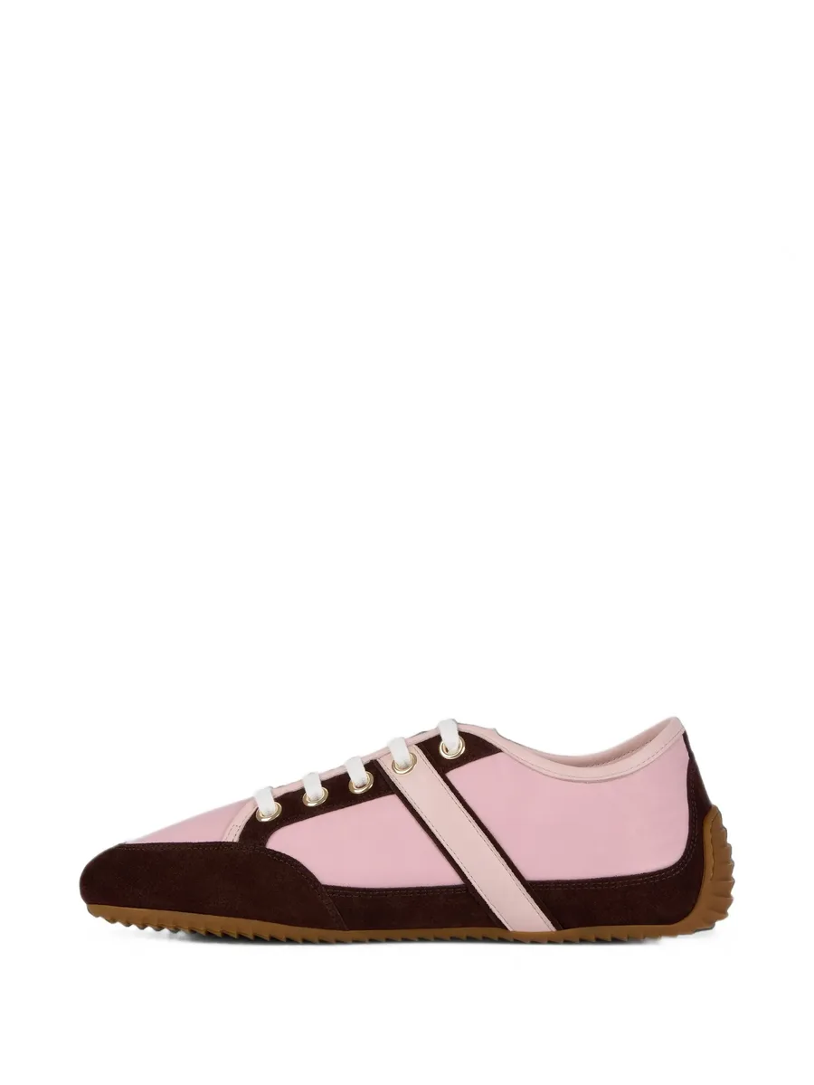 Slim suede-trim panelled sneakers 5