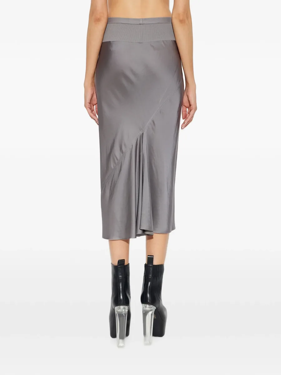 elasticated-waistband satin-finish midi skirt 4