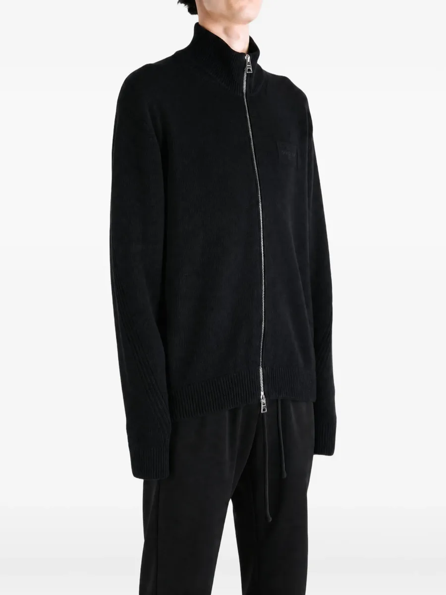logo-patch zip-up sweater 3
