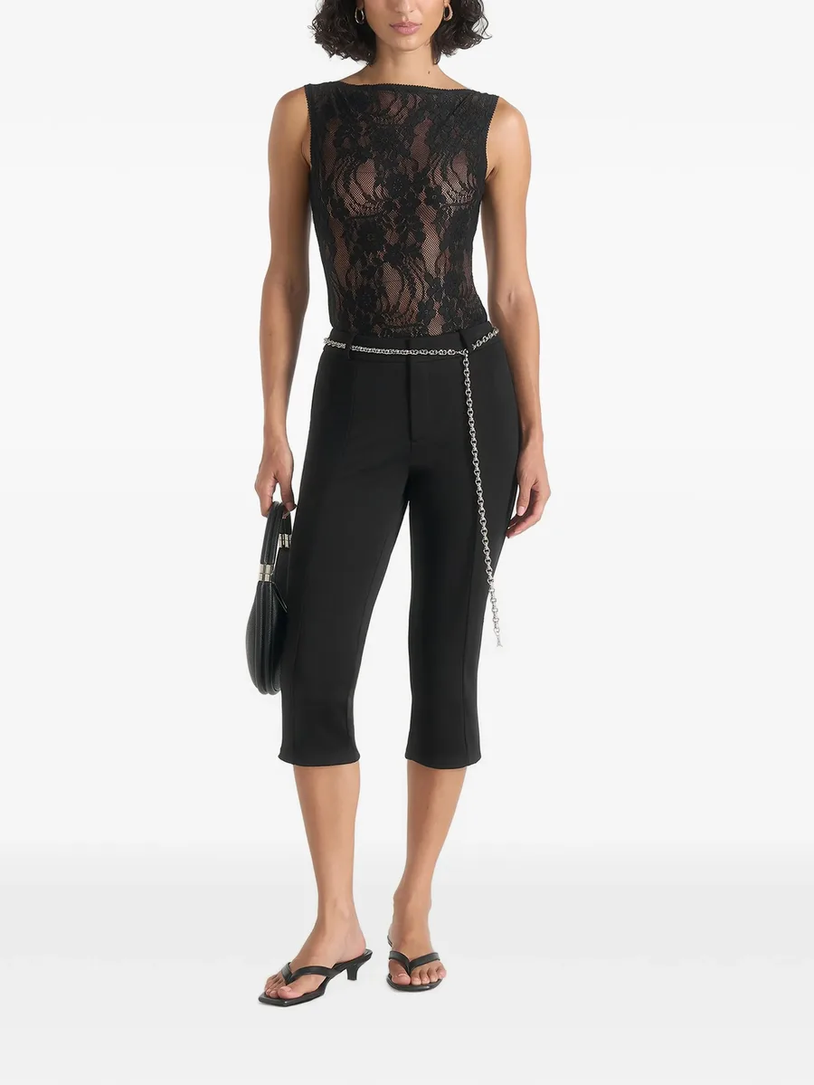 Rhonda in black open-back lace bodysuit 2