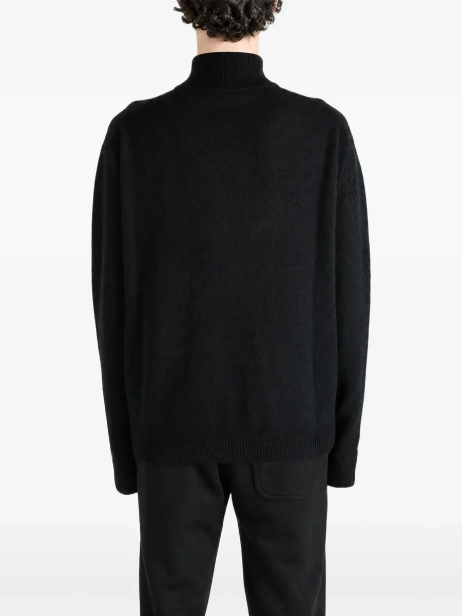 logo-patch zip-up sweater 4