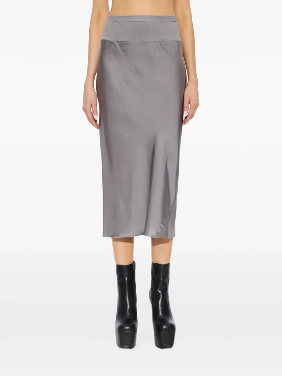 elasticated-waistband satin-finish midi skirt 3