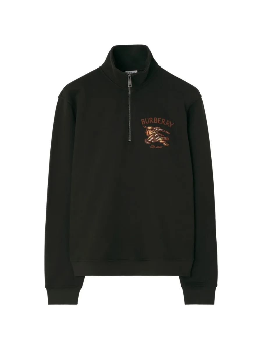 knight check cotton half-zip sweater 1