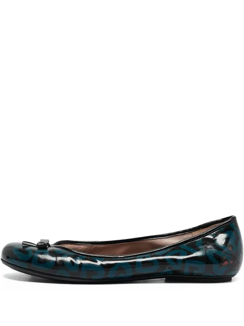 heart-print ballet flats