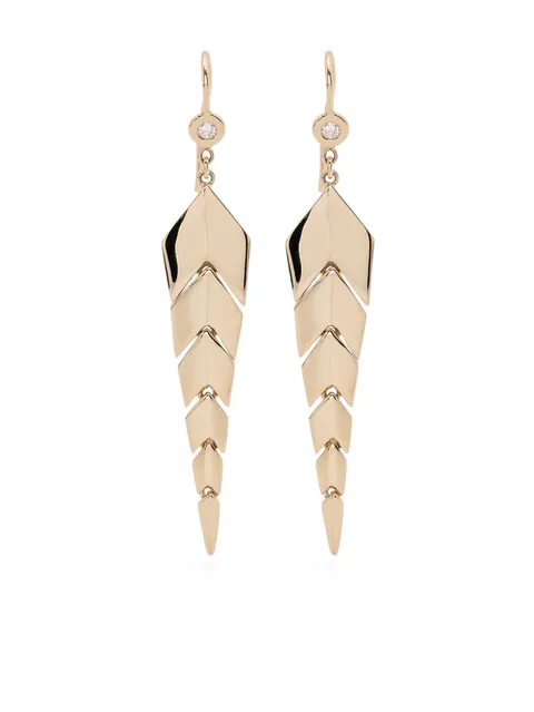 маленькие серьги Fishtail из желтого золота с бриллиантами