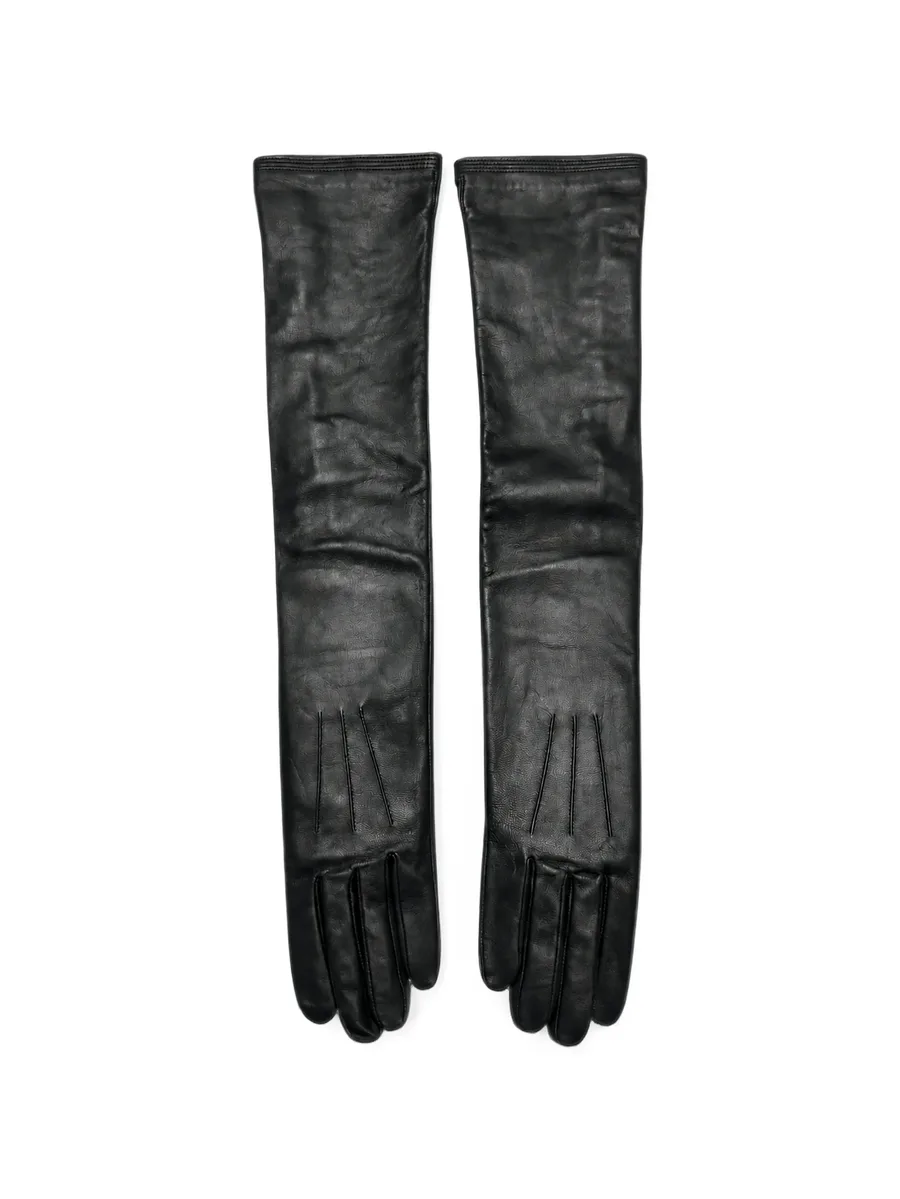 pintuck-detail leather gloves 1