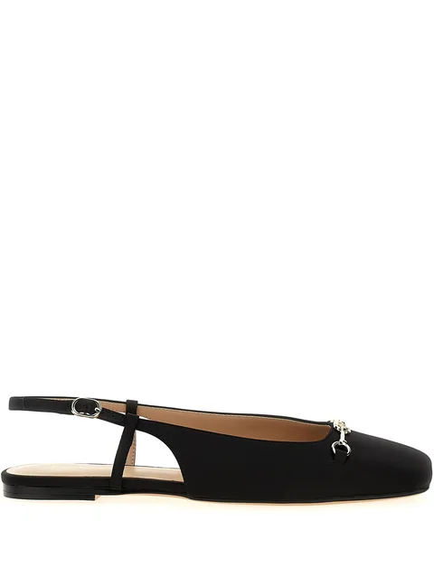 satin slingback flat pumps