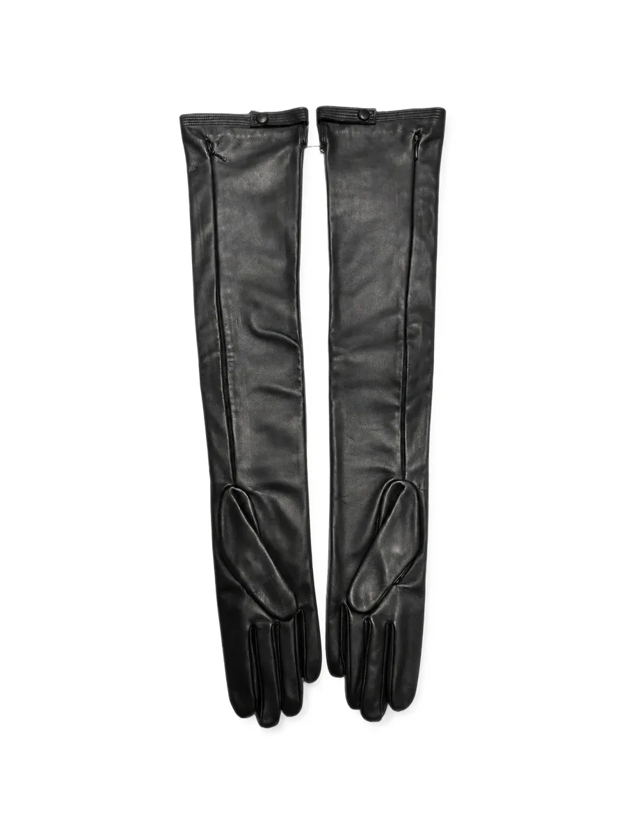 pintuck-detail leather gloves 2