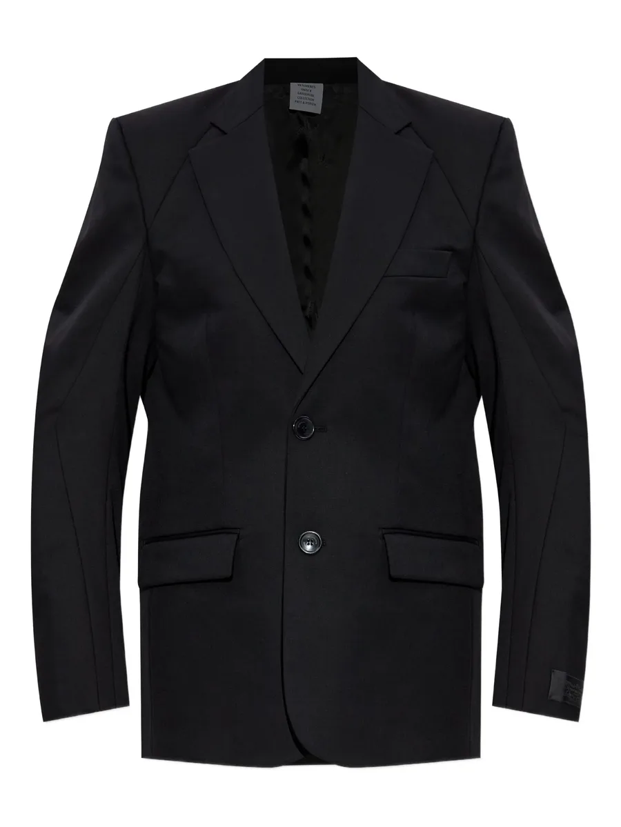 padded-shoulder wool blazer 1