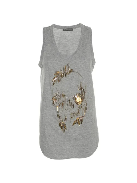 skull-motif embellished tank top