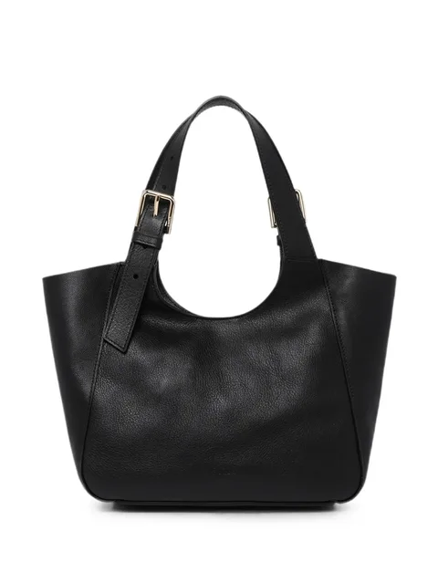 buckle-detail leather shoulder bag