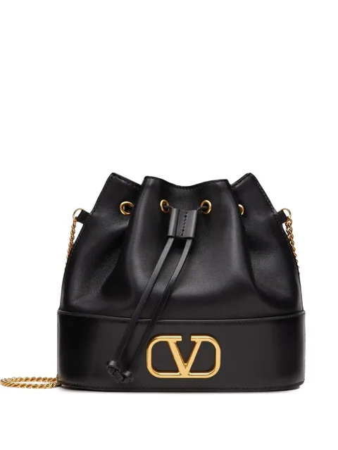 mini Vlogo Signature bucket bag in nappa leather