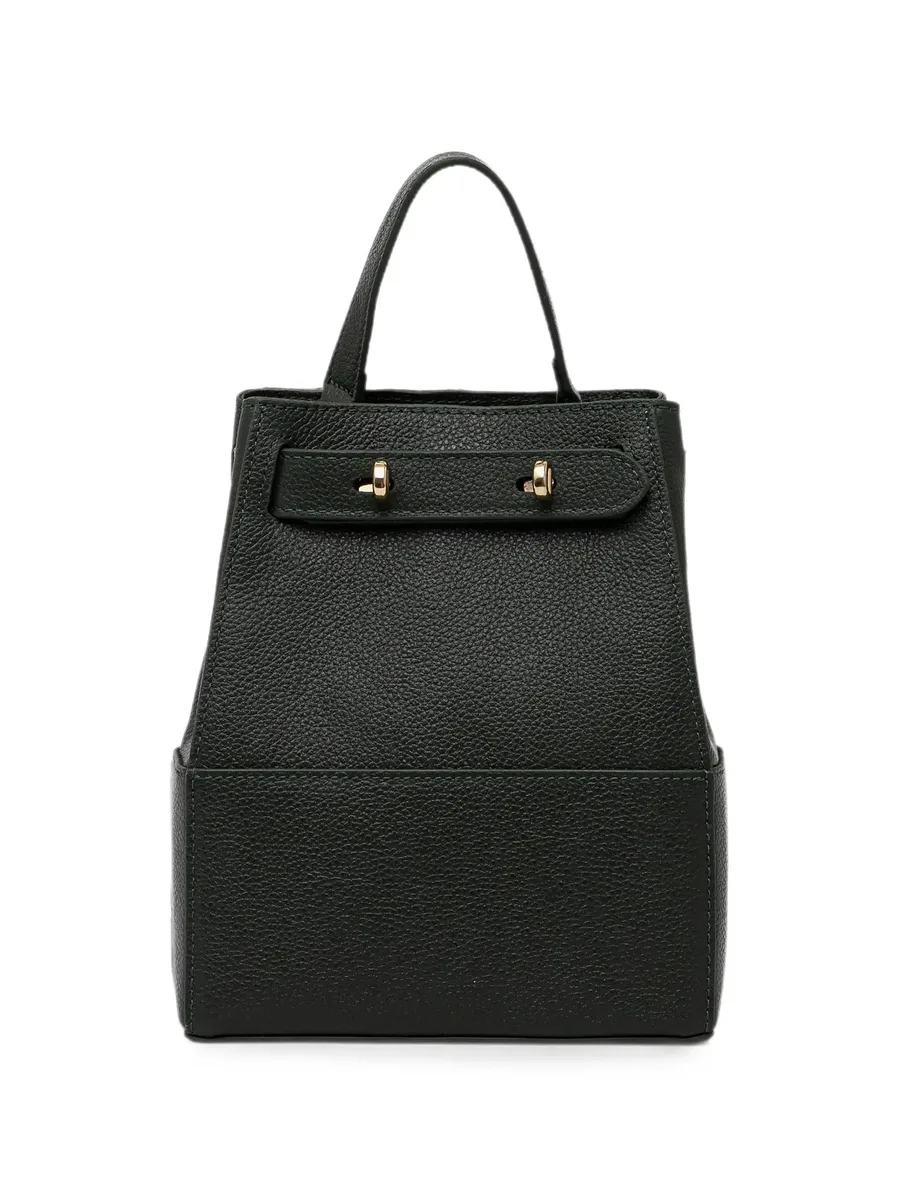 pebbled leather turn-lock backpack 1