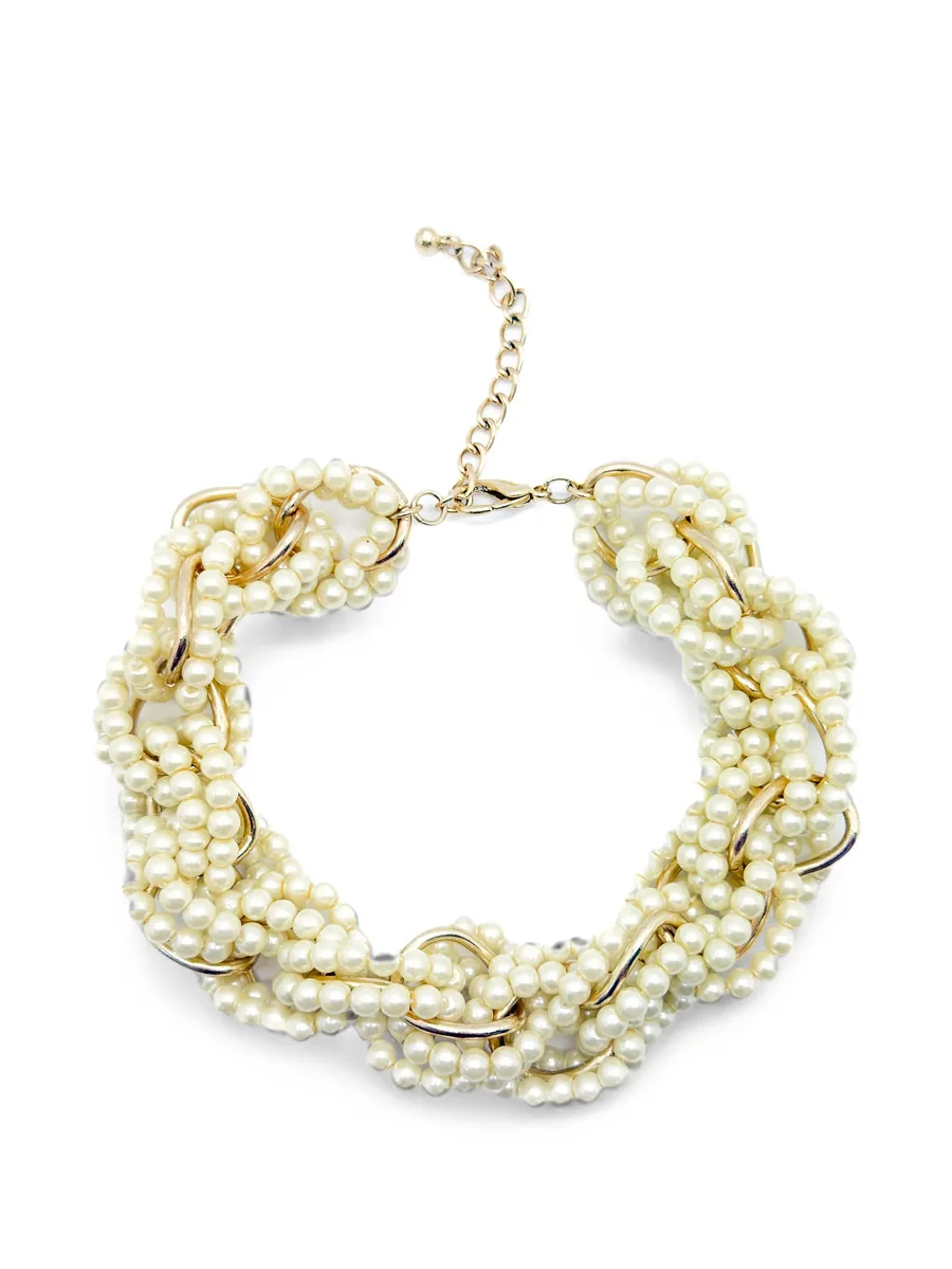 2010s faux-pearl twisted necklace 1