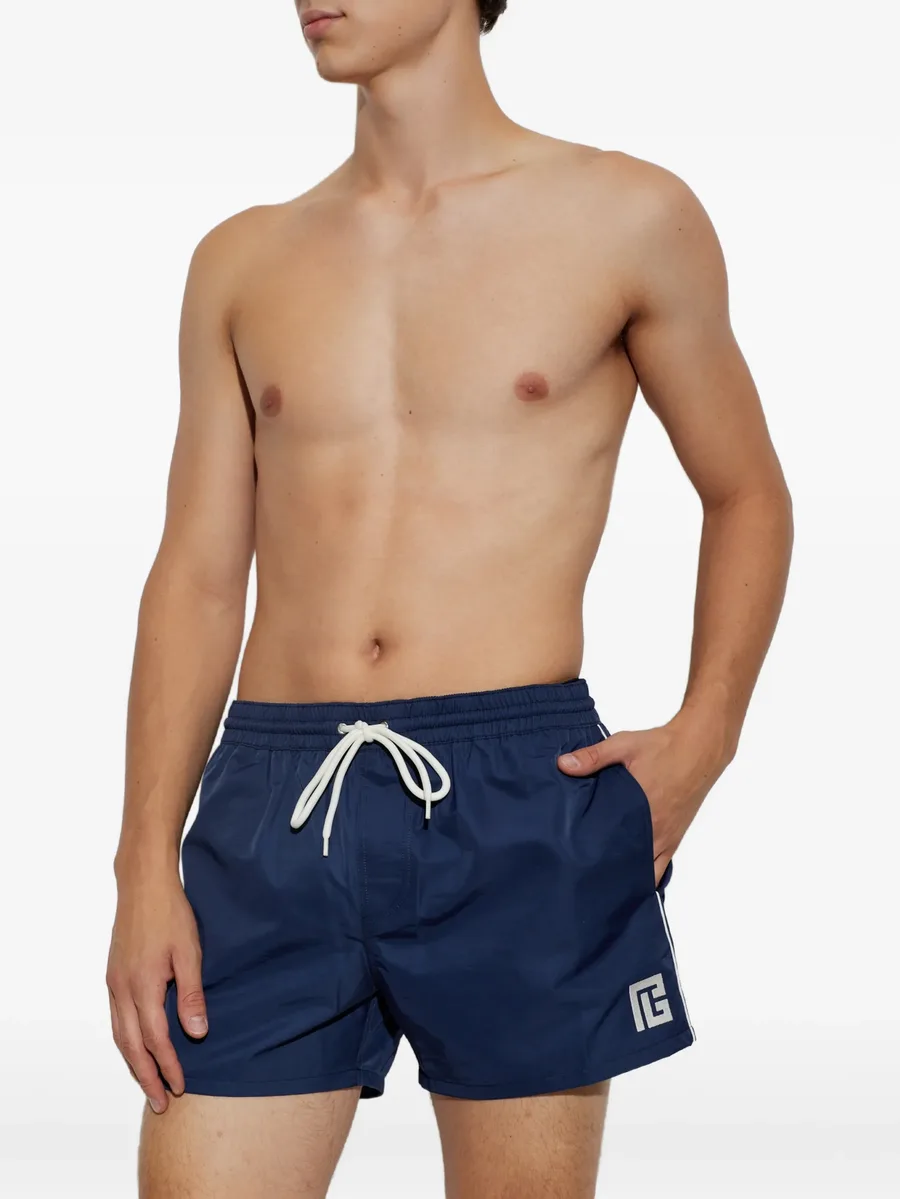 side-stripe logo-patch swim shorts 3