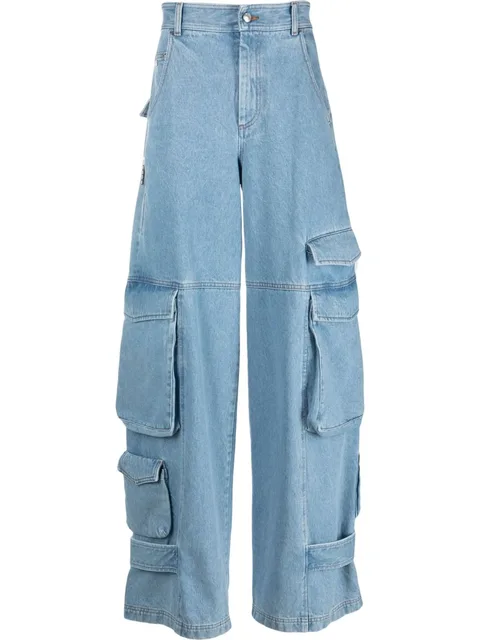 cargo-pocket wide-leg jeans