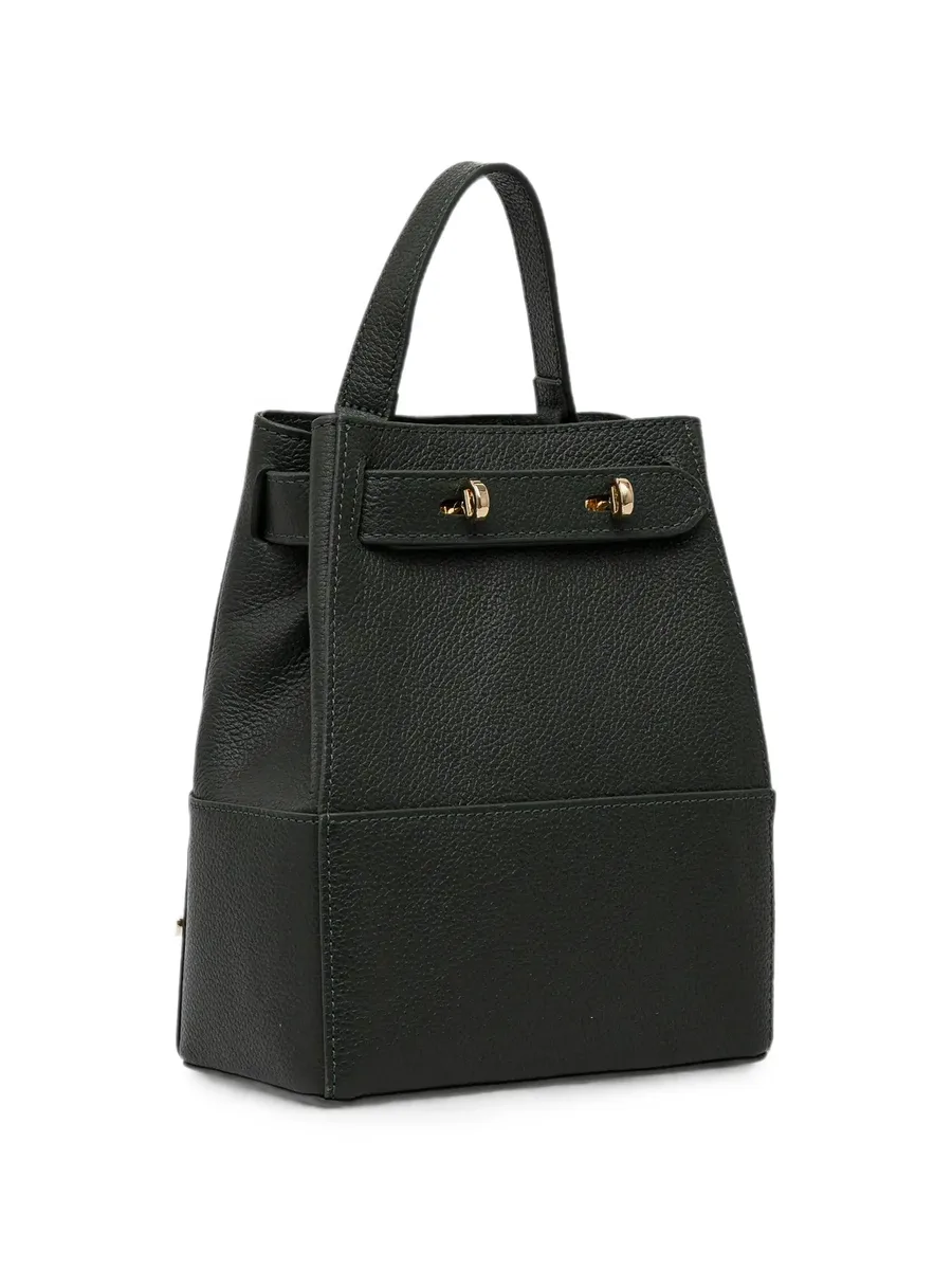 pebbled leather turn-lock backpack 2
