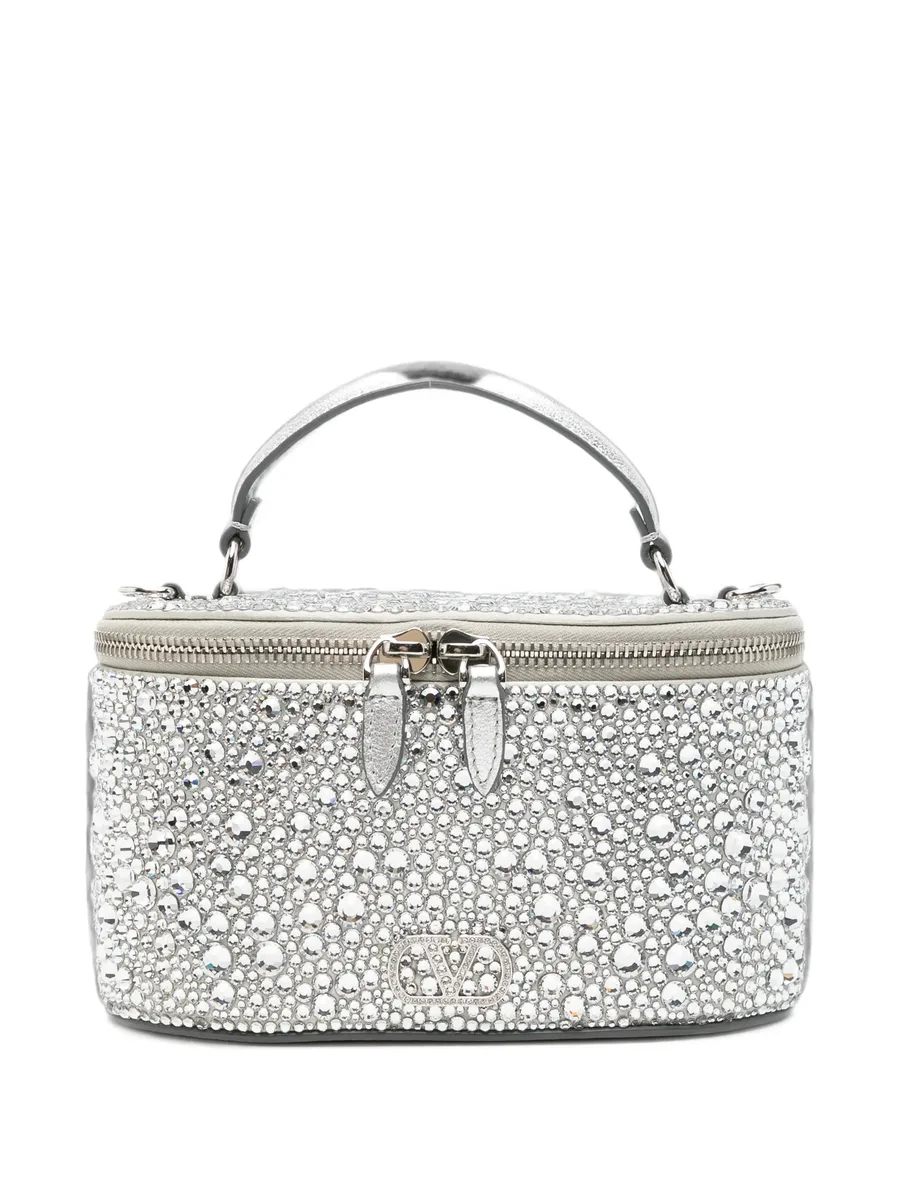 VLogo Signature crystal-embellished vanity case mini bag 1