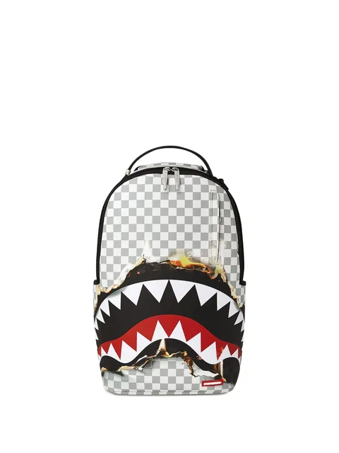 клетчатый рюкзак с принтом Shark