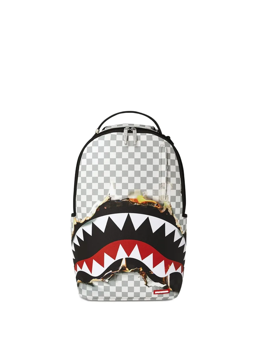 клетчатый рюкзак с принтом Shark 1