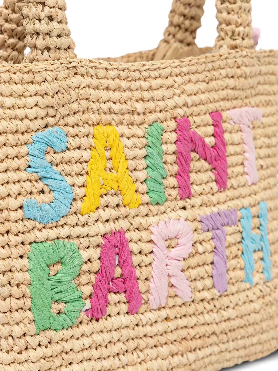 mini Beach logo-embroidered woven beach bag 4