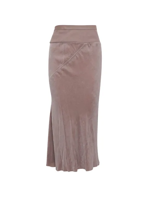 bias-cut velvet midi skirt