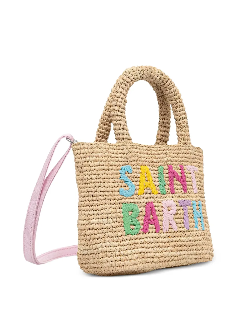 mini Beach logo-embroidered woven beach bag 2