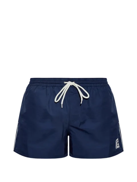 side-stripe logo-patch swim shorts