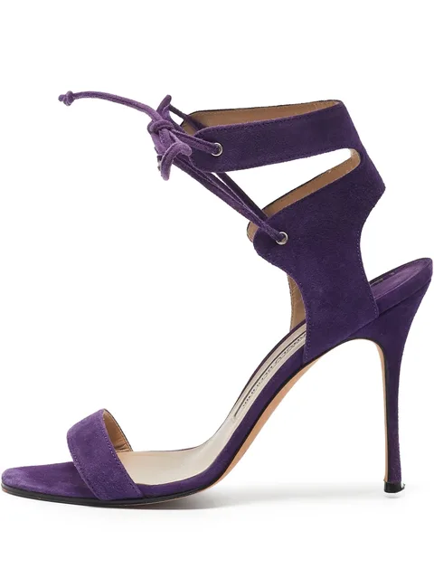 pre-owned 100mm Laramod lace-up sandals