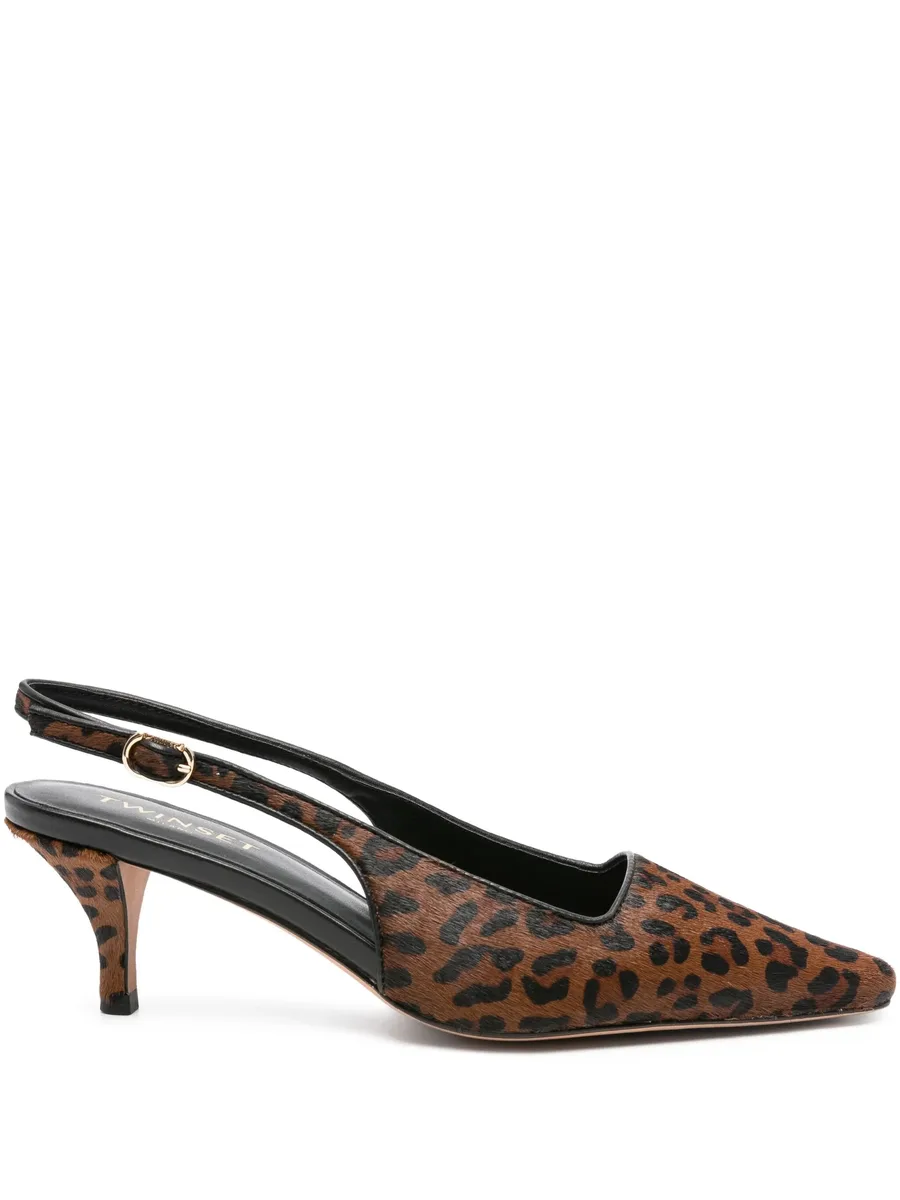 70mm slingback leopard pumps 2
