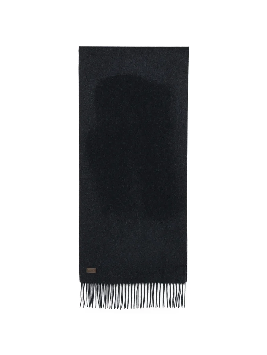 шарф с бахромой и нашивкой-логотипом 1