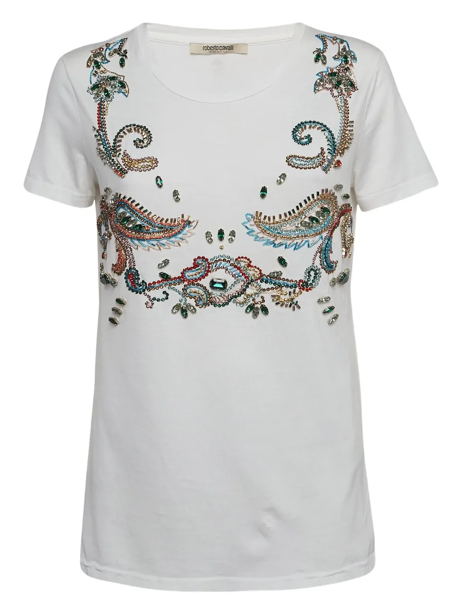 2010 paisley-embellishment T-shirt 2