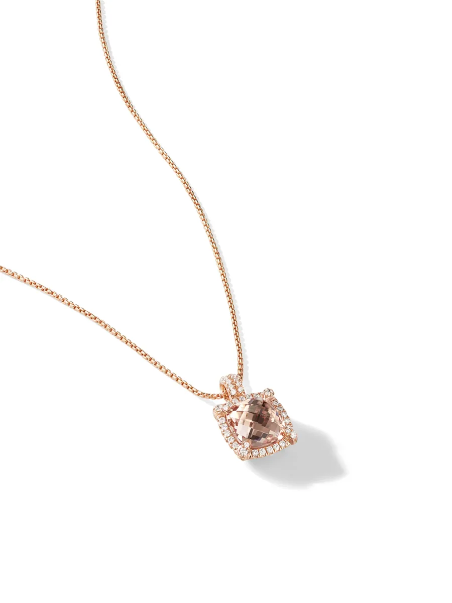 колье Chatelaine из розового золота с бриллиантами и морганитом 2