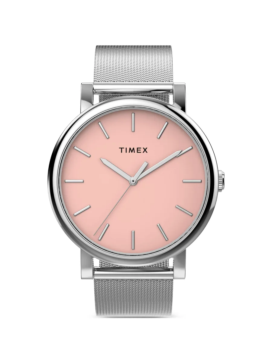 наручные часы Silver-Tone Pink Dial 38 мм 1