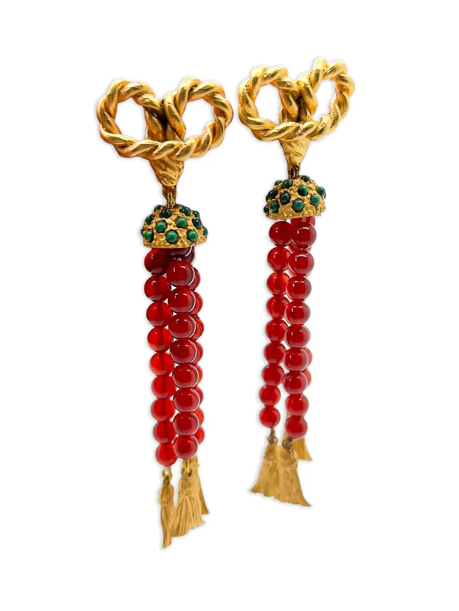 серьги Carnelian с кисточками (1980-е годы) 4