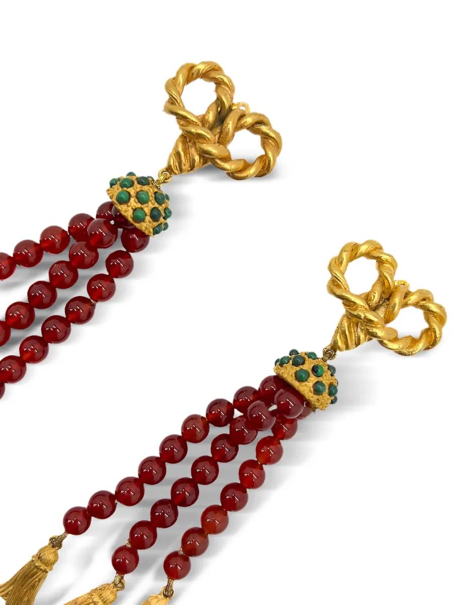 серьги Carnelian с кисточками (1980-е годы) 5