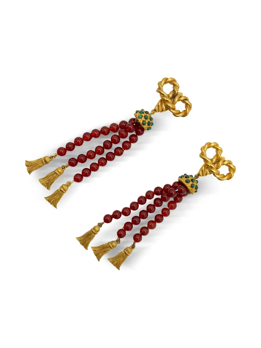 серьги Carnelian с кисточками (1980-е годы) 7
