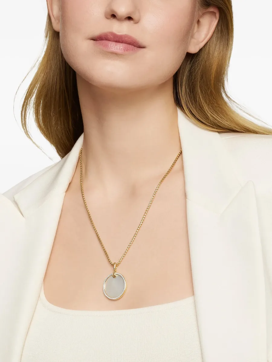 подвеска DY Elements Disc из желтого золота с бриллиантами (24 мм) 2
