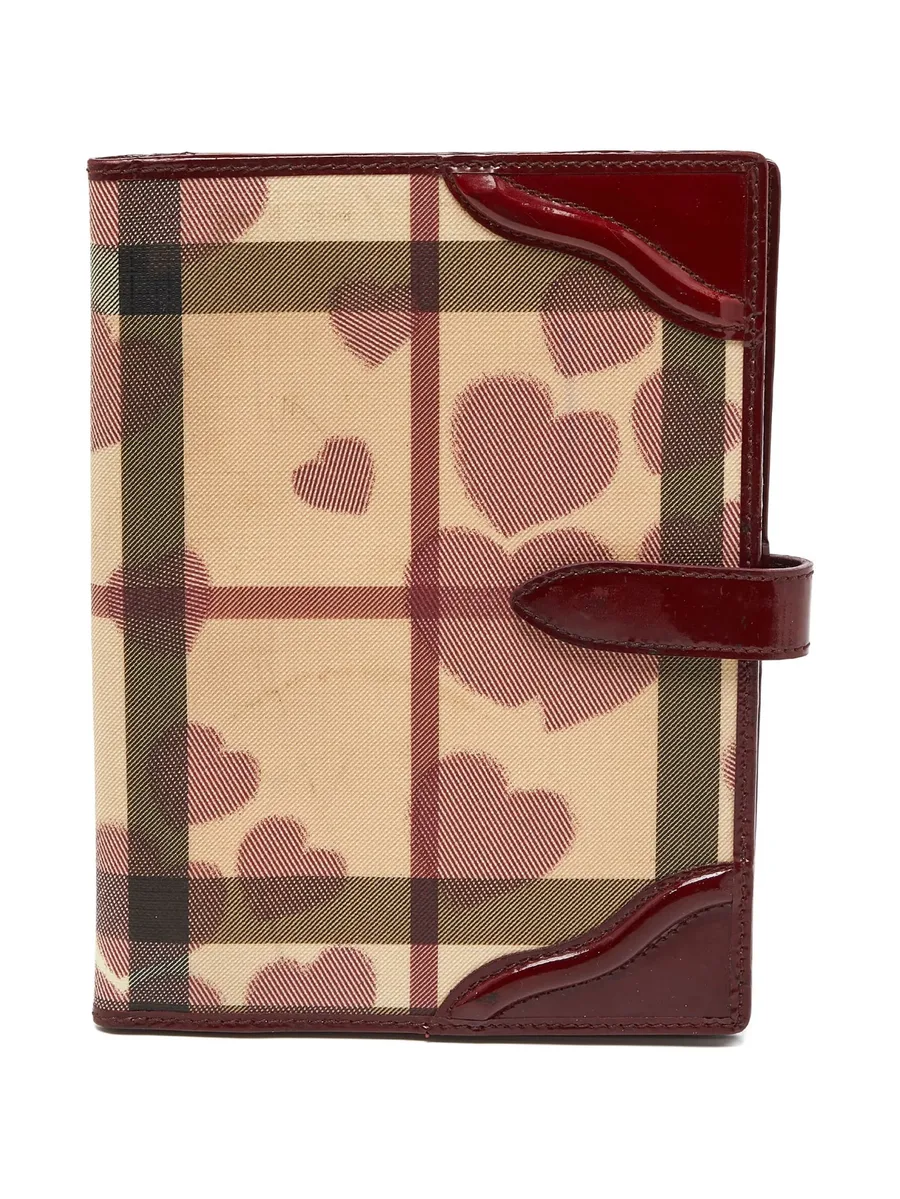 Heart Nova Check leather agenda cover 2
