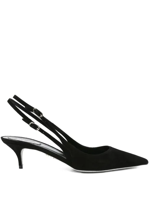 60mm slingback pointed-toe heeled pumps