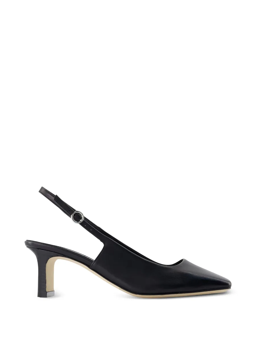 Liza square-toe leather pumps 2