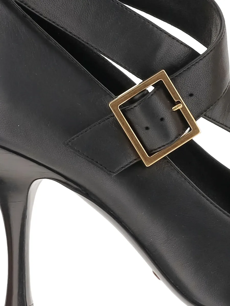 85mm leather heeled pumps 8