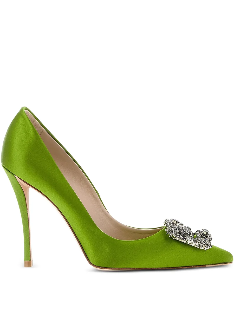 100mm flower-strass heeled pumps 2