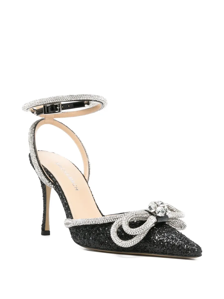 110mm crystal-embellished bow heeled pumps 4