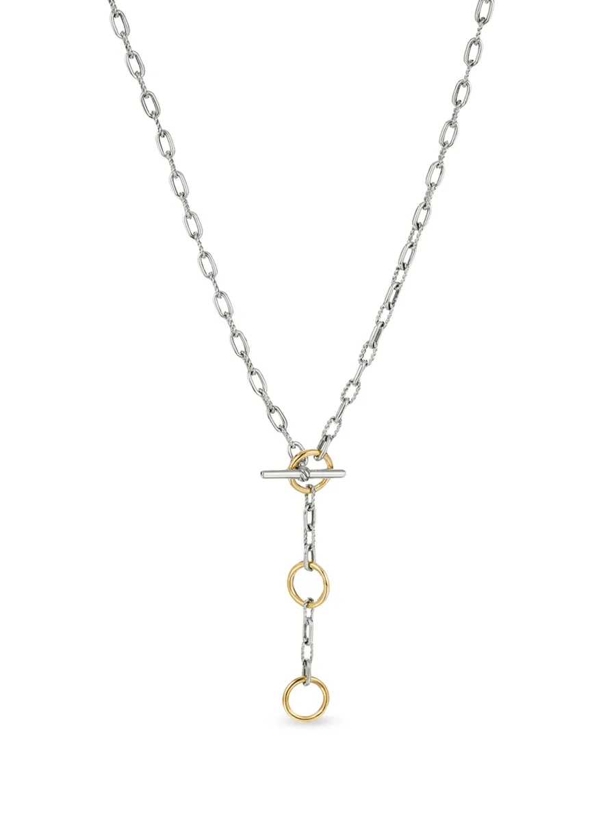 колье DY Madison Three Ring из серебра и желтого золота 1