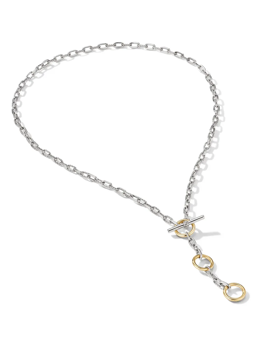 колье DY Madison Three Ring из серебра и желтого золота 2