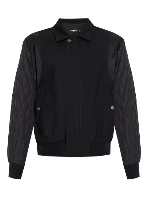 бомбер со стегаными рукавами